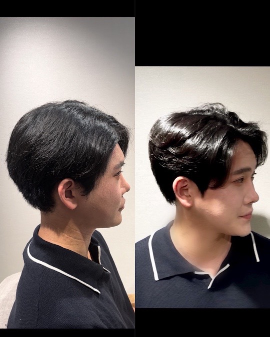 縮毛矯正before&after横顔右