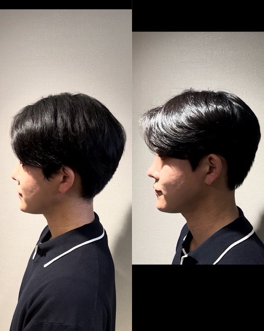 縮毛矯正before&after横顔左