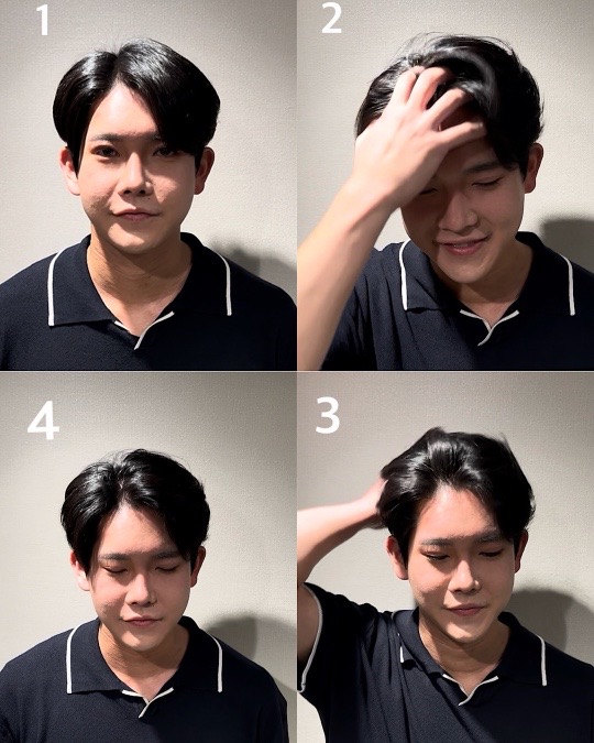 縮毛矯正before&after前髪掻きあげ風スタイル