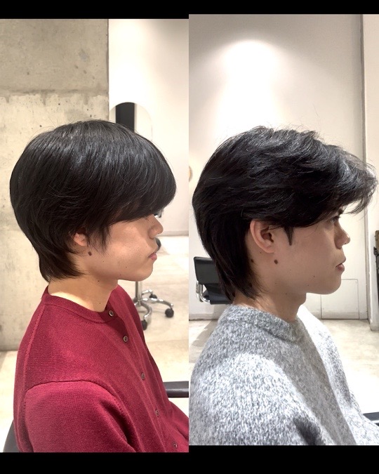 縮毛矯正にアイロンパーマbefore&after右向き